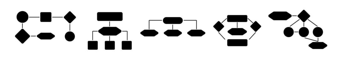 Simple flowchart for management structure and strategic workflow. vector
