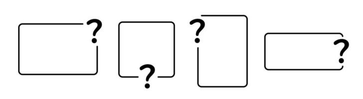 Set of empty question frame. vector