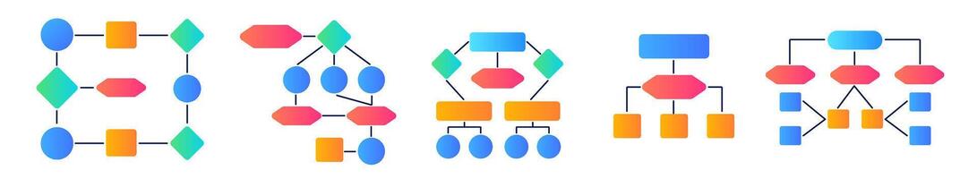Gradient infochart for hierarchy and workflow planning. vector