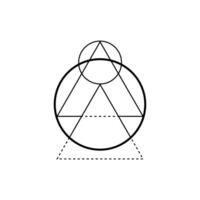 Mystic triangle for spiritual rituals and meditation. vector