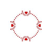 Retro heart frame with cheerful red border for love themes. vector
