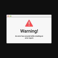 Modern warning notification message on screen. Error virus message on desktop. vector