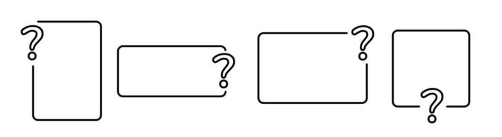 Outline of question frame in minimalistic style. vector