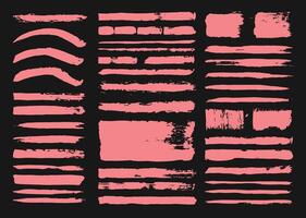 Abstract paint brush strokes element collection. Rectangle and lines brushes template set. vector