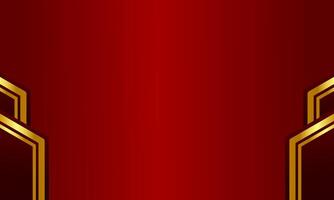 Elegant luxury background with gold geometric patterns on deep red gradient vector