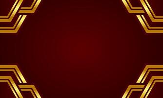 Luxury Background with Gold Frames and Horizontal Lines on Dark Red vector
