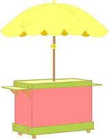 Summer Vibes, Portable Food Cart with Umbrella for Business Project vector