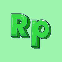 Flat cartoon of Indonesian rupiah currency symbol icon logo illustration isolated on background with flat style concept vector