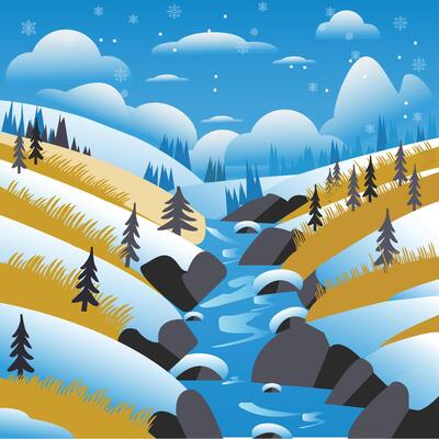 Winter Background Wonderland Beautiful Falling Snowflakes Wallpaper Design