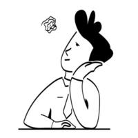 an employee had a lot of problem make him burnout and overthinking vector