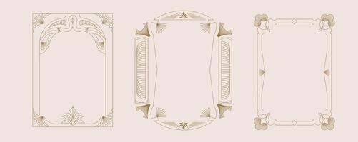 art deco frame element vector