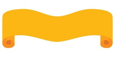 Decorative yellow ribbon banner label tag illustration graphic element. vector