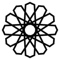 Islamic ornament pattern shape graphic element. Decorative outlined Islamic geometric ornamental shape pattern illustration. vector