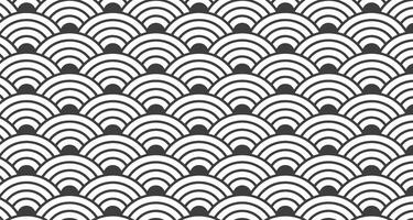 Japanese minimalist pattern, Repeating pattern of black and white semicircles vector