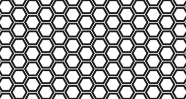 Pattern of repeating hexagons, hexagon honeycomb bold line motif background vector