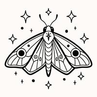 A moth with stars on it's wings vector