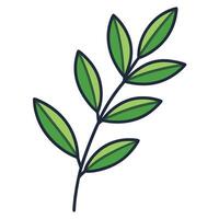 A Simple Illustration of a Sprig with Several Green Leaves vector