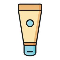A tube of light beige cream or lotion with a light blue cap and a small light blue circle on the label vector