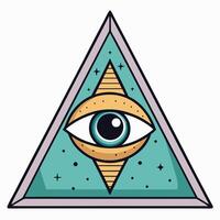 Mystic Eye of Providence within a Geometric Triangle Design vector