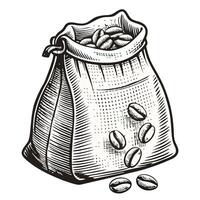 A Bag of Freshly Roasted Coffee Beans Ready for Brewing vector