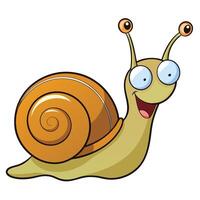 A Happy Cartoon Snail with Big Eyes and a Smiling Face vector