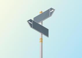 Direction sign with blank spaces for text vector