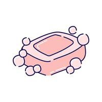Soap Bar with Bubbles. A cleansing bar for personal hygiene. vector