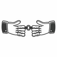 A briefcase on white background with holographic handshake and growth symbols leaving copy space concept as Straight on shot of a business briefcase against a pure white backgroun Square Set 2 Square vector