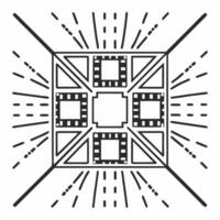 Abstract ESG data streams forming community structures concept as Panning shot of glowing data streams converging to form community structures houses schools parks Camera moves Square Square vector