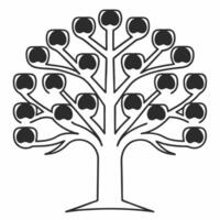 Abstract ESG decision tree with community fruits concept as Tracking shot following an abstract glowing decision tree As the camera moves up the trunk and branches it reveals frui Square Square vector