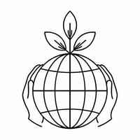 Abstract Hands Holding Globe with Plants concept as Soft abstract hands hold a glowing globe sprouting plants amid bokeh effects symbolizing community growth achieved through compr Square Square vector