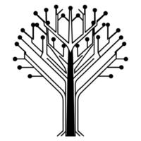 Abstract Technology Tree with Bokeh Effects concept as A tree made of circuit lines with bokeh lights symbolizes the fusion of innovation and sustainability The camera zooms in on Square Square vector