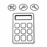 A calculator on white surface with holographic financial graphs and community symbols providing copy space concept as Top down view of a calculator placed on a white surface Surr Square Set 2 Square vector