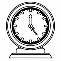 A desk clock on white background with holographic financial graphs and handshake icons providing copy space concept as Front view of a desk clock against a pure white background Square Set 2 Square vector