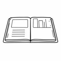 A notebook on white surface with holographic growth charts and community symbols floating above leaving copy space concept as Top down view of a notebook lying open on a white sur Square Square vector