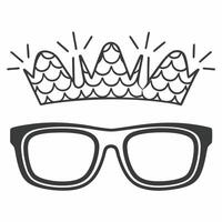 A pair of glasses on white surface with holographic community icons and growth graphs floating above with copy space concept as Overhead shot of eyeglasses resting on a white surf Square Set 2 Square vector