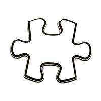 A puzzle piece on white background with holographic financial graphs and handshake icons leaving copy space concept as Straight on shot of a puzzle piece against a pure white back Square Set 2 Square vector