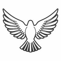 Ascending white dove concept as Medium shot of a white dove ascending upwards Camera follows the doves flight path emphasizing freedom and hope Isolated on white background in Square Square vector