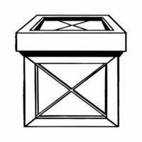 Ballot box X ray vision podium concept as Wide shot of a podium shaped like a ballot box with X ray vision showing secure internal mechanisms Camera moves through the box highligh Square Square vector