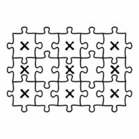 Ballot integrity puzzle tiles concept as Cartoon style puzzle pieces with ballot integrity symbols forming an interlocking pattern Camera moves across the pattern revealing how pi Square Square vector