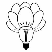 Blooming business ideas concept as Close up pan of a lightbulb transforming into a blooming flower Inside the petals miniature business people collaborate on projects The backgro Square Square vector