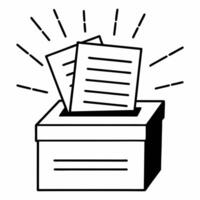 Blurred ballot box with glowing votes concept as Close up of a slightly out of focus ballot box with glowing papers being inserted Camera slowly zooms out to reveal more of the sc Square Square vector