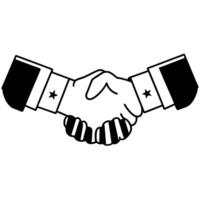 Blurred handshake with campaign button concept as Close up of two hands shaking slightly out of focus with a sharp campaign button in the foreground Camera slowly pans across the Square Square vector