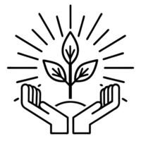 Bokeh Hands Reaching Towards Plant concept as Soft focus hands reaching out towards a growing plant with bokeh lights The camera tilts downwards symbolizing collective effort in e Square Square vector