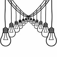 Bokeh Lightbulbs Forming a Bridge concept as Lightbulbs with bokeh effects align to form a bridge symbolizing innovative compromise leading to community growth in ESG negotiations Square Square vector