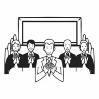 Businesspeople spontaneously applauding during a presentation concept as A candid shot capturing businesspeople breaking into applause during a presentation The spontaneous reacti Square Square vector