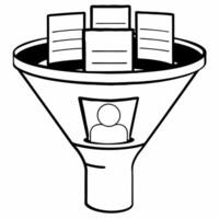 Campaign funding funnel concept as illustration of a funnel showing campaign funding sources flowing into a candidate silhouette Camera slowly pans down the funnel revealin Square Square vector