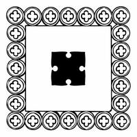 Campaign button frame with policy jigsaw concept as Medium shot of a frame formed by campaign buttons with a partially completed policy jigsaw puzzle in the center Camera slowly z Square Square vector