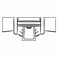 Candid ATM Withdrawal concept as A candid capture of a person using an ATM machine set against a white background The camera captures from an angle that focuses on the action of w Square Square vector