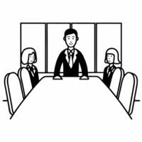 Candid business leader overseeing a negotiation in a conference room concept as A candid image capturing a business leader overseeing a negotiation in a conference room actively en Square Square vector